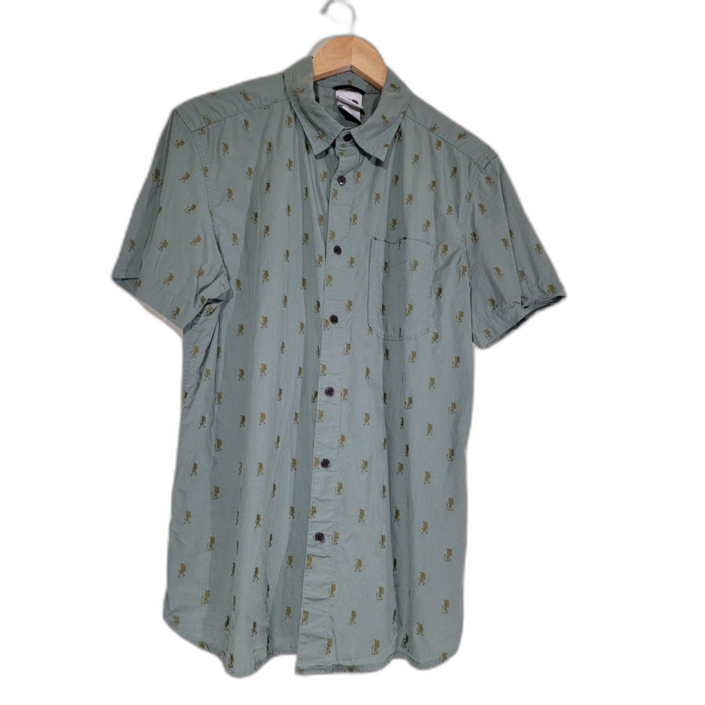 North Face Men's AOP All Over Print Short Sleeve Button Shirt - Large